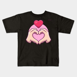Hand sign love cartoon Kids T-Shirt